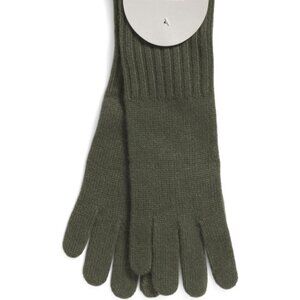 NEW HANNAH ROSE Cashmere Essential Gloves Army  for women 266mn